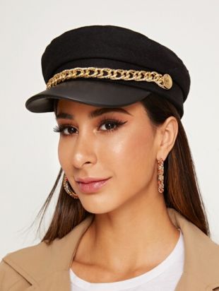 Casquette gavroche avec chaîne