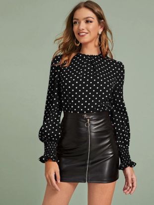 blouse à pois