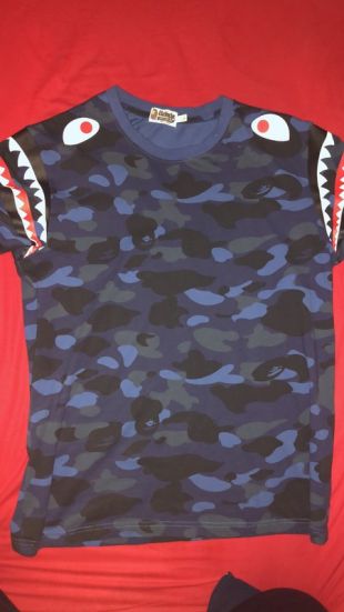 t-shirt Bape bleu camo