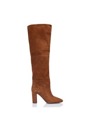 CUISSARDES À TALONS EN CUIR MARRON JONAK - FEMME | Place des Tendances