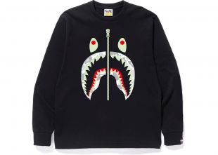 BAPE Space Camo Shark Tee Black