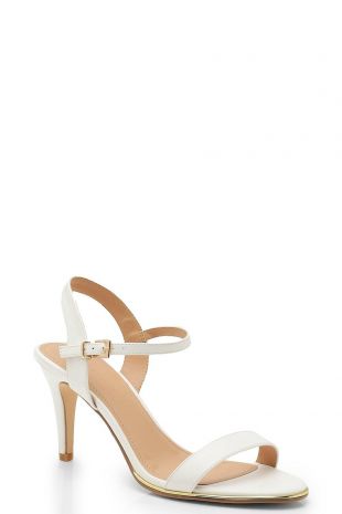 Chaussures à talons en 2 parties dorées | Boohoo
