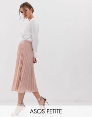 ASOS DESIGN Petite - Jupe mi-longue plissée | ASOS