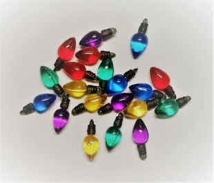 5 Piece Set - Small Christmas Light Bulb Pendants Multi-color Tree Lights Colorful Resin Light bulb Charms Dark Gray Black Twist Tops