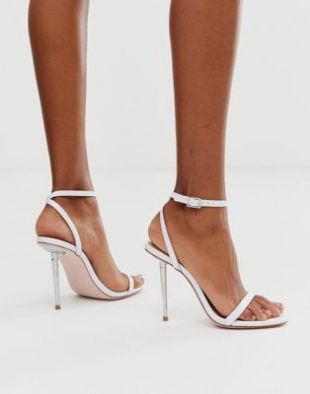 ASOS DESIGN - Nation - Sandales minimalistes avec talon en métal - Blanc | ASOS