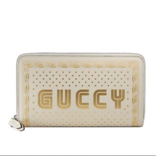 Guccy Moon & Stars Leather Zip Pouch