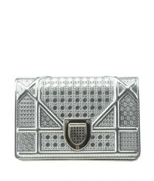 Christian Dior Micro Diorama Silver Cannage Leather Shoulder Bag  | eBay