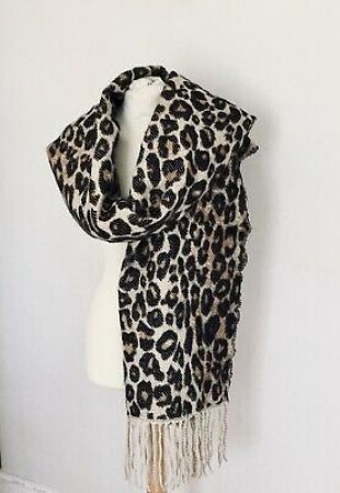 Mesdames luxcury cachemire & coton imprimé léopard écharpe/Wrap par Panthers