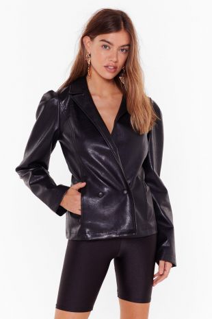 pu double breasted puff sleeve blazer | Shop Clothes at Nasty Gal!