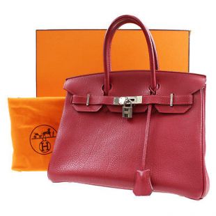 Birkin 30 Hand Tote Bag Red