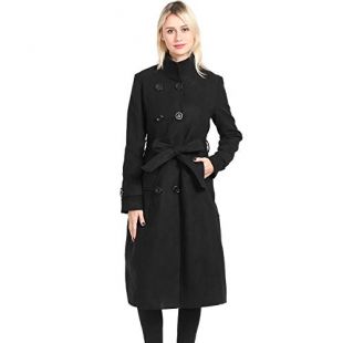 foremode - ForeMode Women's Wool Trench Coat Winter Double-Breasted ...