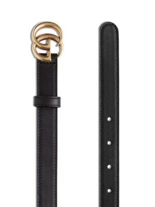Leather Belt With Dou­ble Buck­le