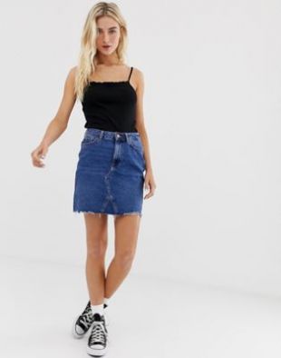 New Look - Jupe mom en jean - Bleu
