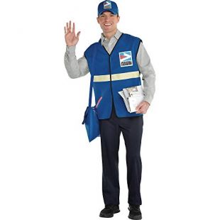 Men's Blue Mailman Costume Kit, Adult Standard