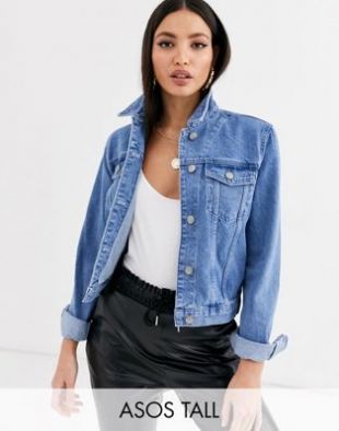 ASOS DESIGN Tall - Veste rétrécie en jean - Bleu | ASOS