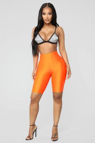 Curves For Days Biker Shorts - Orange