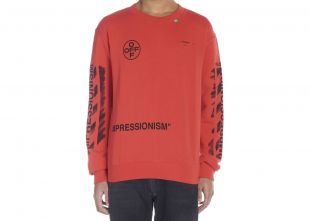 OFF-WHITE Impressionism' Diag Stencil Sweatshirt Red/Black