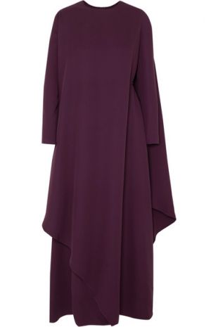 Cape Effect Asymmetric Silk Cady Gown