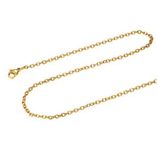 FOCALOOK Collier pour Femme Fille 2mm Chaîne Forçat Plaqué Or Jaune Rolo Chain du Cou Bijoux Doré 45cm/18 Accessoire du Pendentif Cadeau Parfait