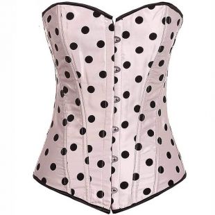 Acheter Bustier Black Polka Dot Corset Rose Overbust Satin Bustier Élastique Désossé Corselet Top Femmes Party Club Outwear Corsets De $20.72 Du Happyshopper5320 | DHgate.Com