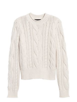 Cable-Knit Cropped Sweater