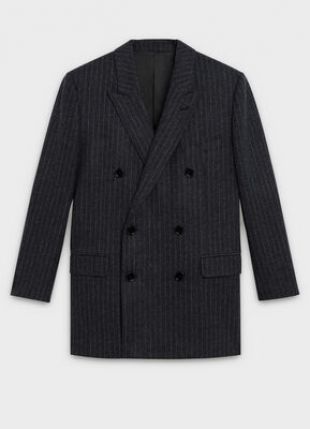 veste rectangle en laine à rayures