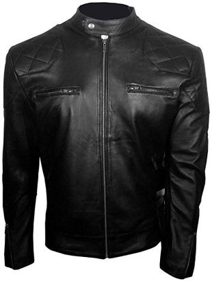Fashion style David Beckham Black Quilted Retro Biker Jacket