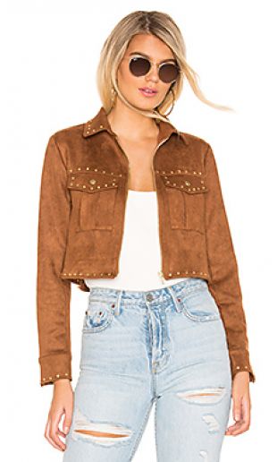 Brown Studded Suede Jacket
