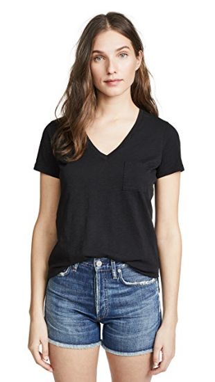 Whisper Cotton V Neck Pocket Tee