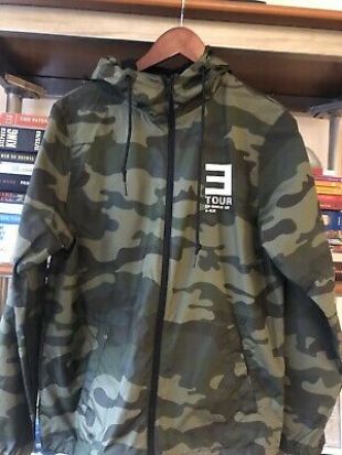 Eminem Embroidered Camo Camouflage Grey Zip Up Sweatshirt Hoodie New Official