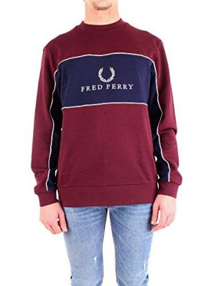 Fred Perry M4553 Felpa Uomo Bordeaux L