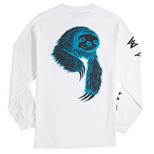 Welcome Sloth Long Sleeve T-Shirt - White/Black/Blue