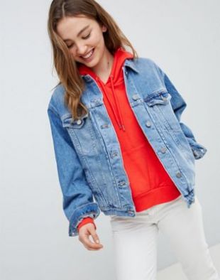 ASOS DESIGN - Veste girlfriend en jean - Bleu délavé clair | ASOS