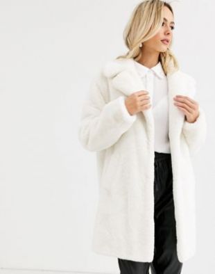New Look - Manteau fausse fourrure - Crème | ASOS
