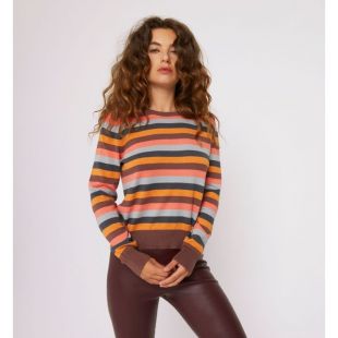 Pull rétro rayures multicolores Cuba – Style vintage | Boutique Avec Style