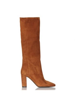 BOTTES À TALON EN DAIM MARRON JONAK - FEMME | Place des Tendances