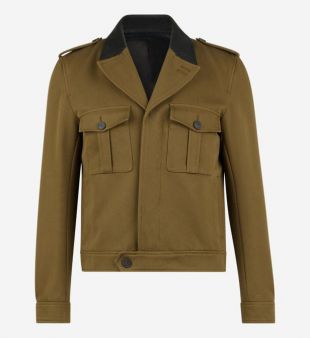 Veste courte droite kaki foncé