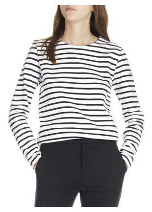 MARINIÈRE COL ROND REGULAR-FIT EN JERSEY LIGHT BLANC/RICH NAVY