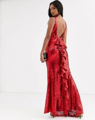 City Goddess - Robe dos-nu ornée de sequins avec ourlet sirène | ASOS