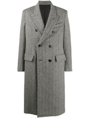 Manteau Rayé à Boutonnière Croisée Ami Paris