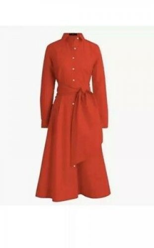Ras-du-cou J. Tie Waist Shirtdress en coton popeline taille 0  | eBay