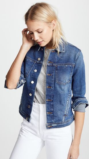 L'AGENCE Celine Slim Fit Distressed Jacket | SHOPBOP