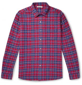 Red Checked Cotton-Flannel Shirt