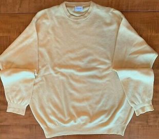 LAMBSWOOL CREW NECK SWEATER, LIGHT YELLOW COLORWAY SZ LARGE EPOC