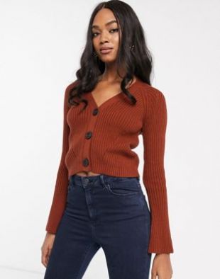 ASOS DESIGN - Cardigan court côtelé coupe boyfriend | ASOS