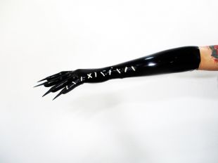 Prototype Opera Length Cat Woman Latex Gloves with Long Nails