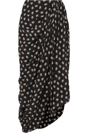 Isabel Marant - Candice Draped Floral Print Silk Crepe Midi Skirt