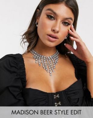 ASOS DESIGN - Collier tendance orné de cristaux - Argenté | ASOS