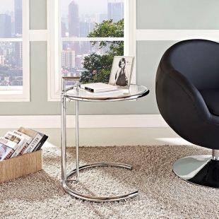 LexMod - Eileen Gray Side Table in Silver