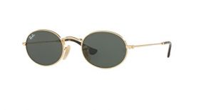Ray-Ban RB3547N OVAL 001 54M Gold/Green Sunglasses For Men For Women